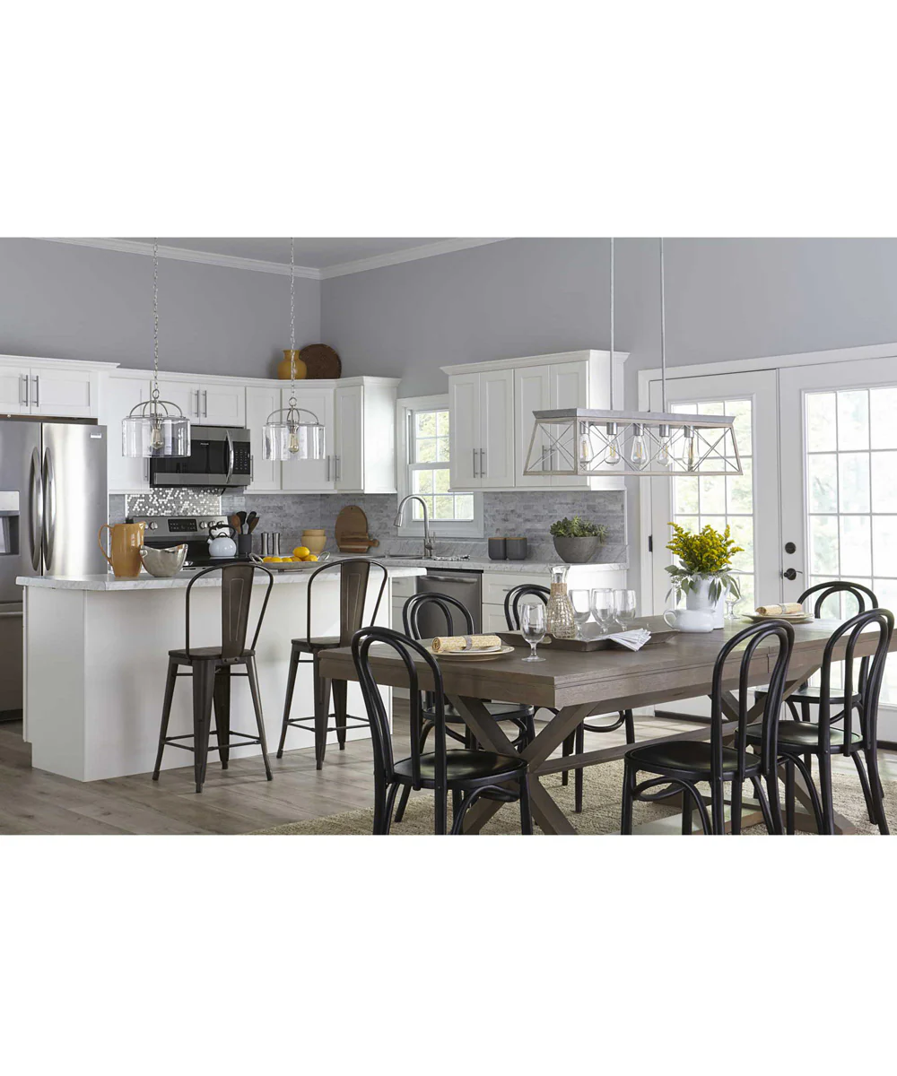 Leyden 1-Light Clear Glass Farmhouse Style Hanging Pendant Light Brushed Nickel - Image 2