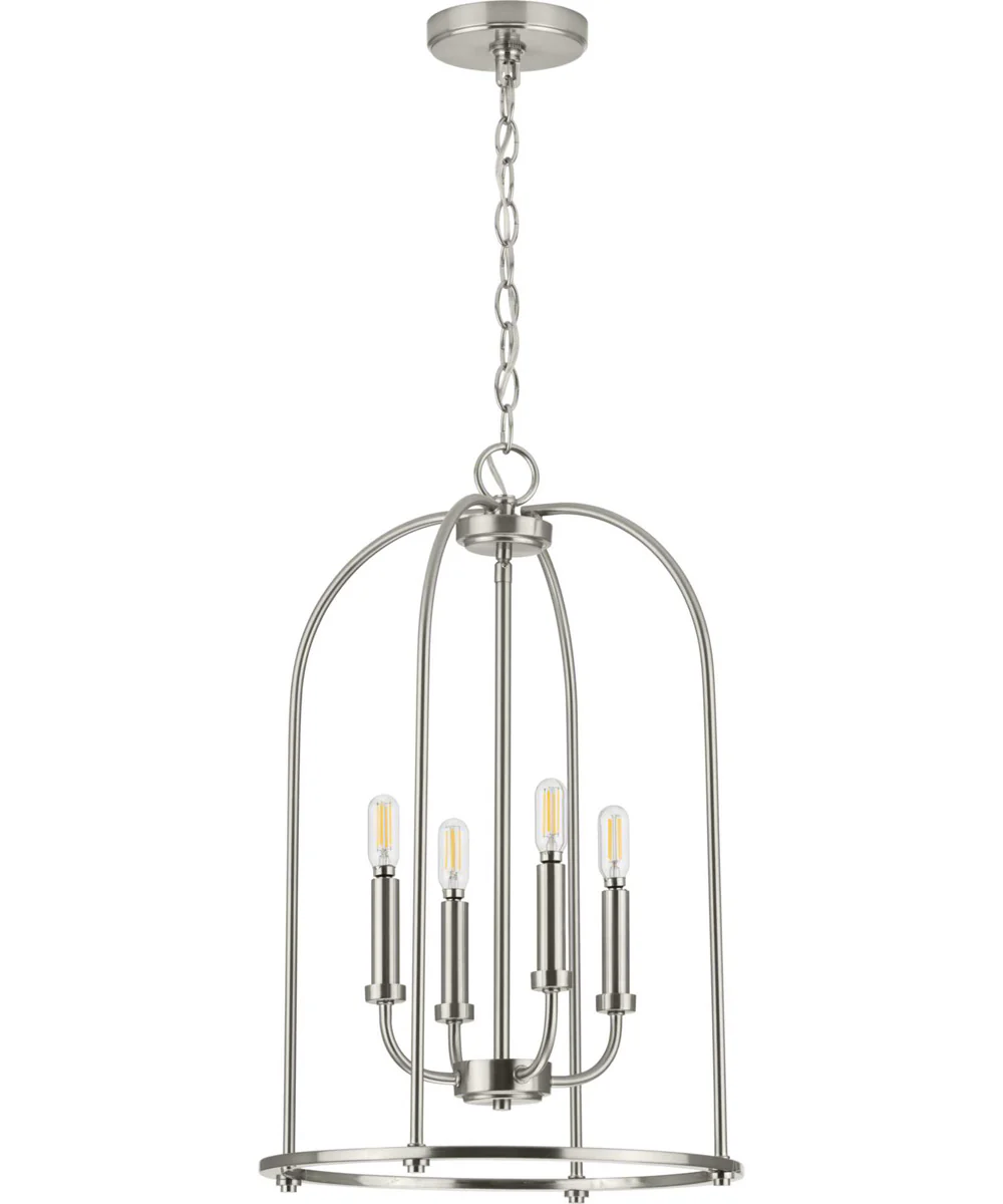 Leyden 4-Light Farmhouse Style Foyer Pendant Light Brushed Nickel - Image 3