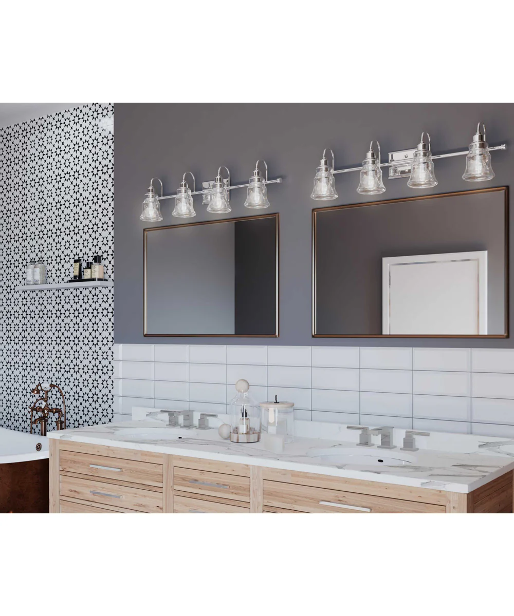 Litchfield 4-Light Clear Glass Coastal Bath Vanity Light Polished Chrome - Image 2