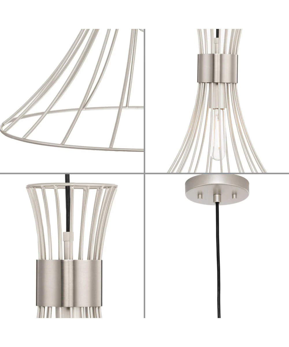 Lorin 1-Light Mid-Century Modern Metal Pendant Light Burnished Nickel - Image 4