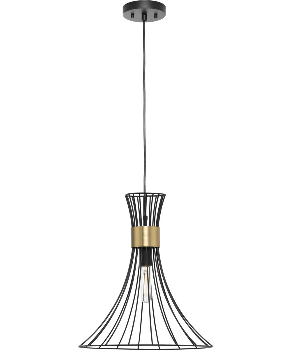 Lorin 1-Light Mid-Century Modern Metal Pendant Light Matte Black - Image 9