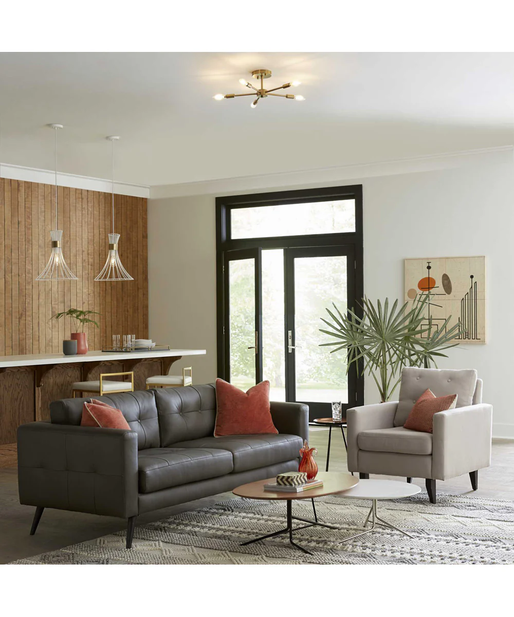 Lorin 1-Light Mid-Century Modern Metal Pendant Light Satin White - Image 4