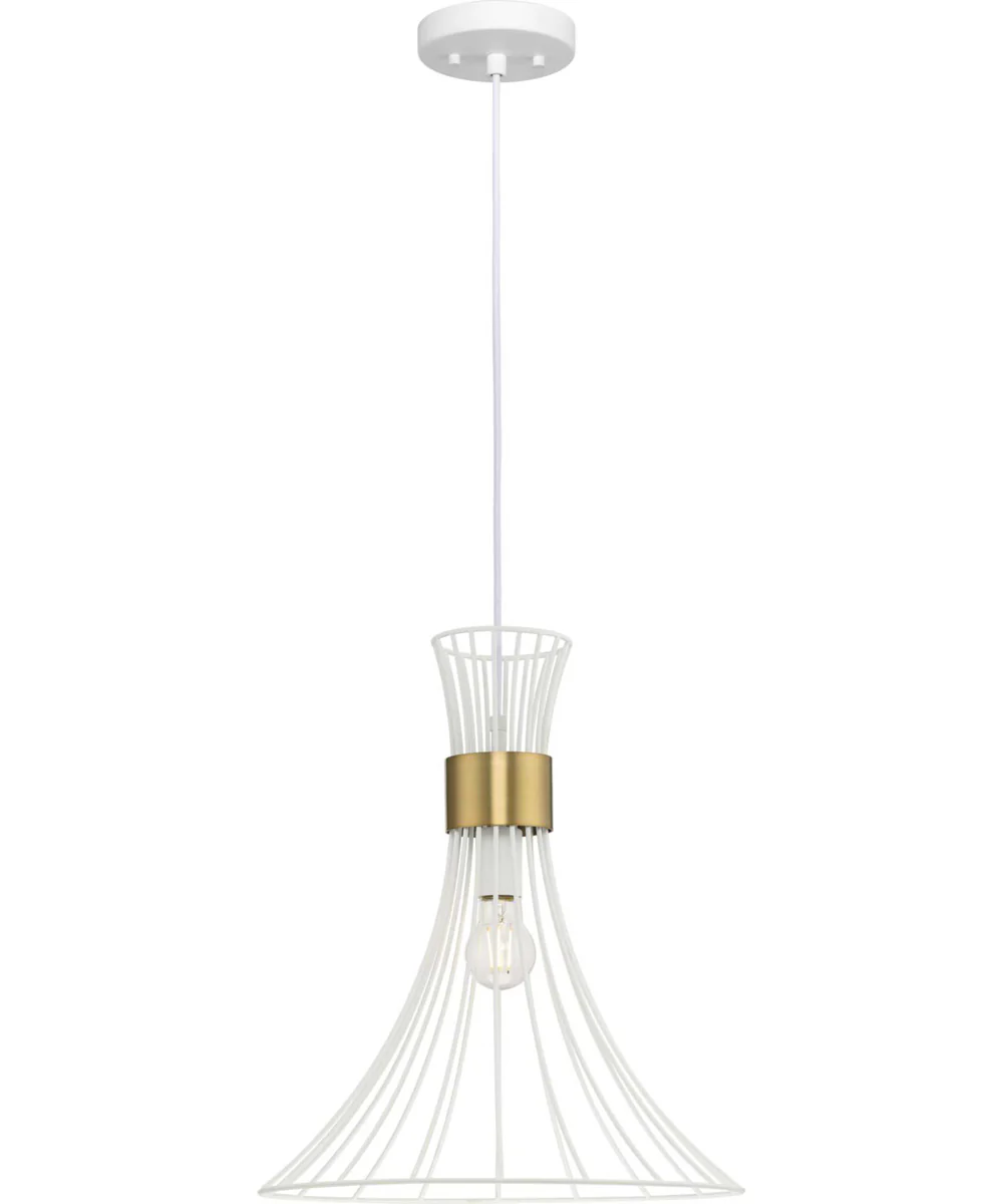 Lorin 1-Light Mid-Century Modern Metal Pendant Light Satin White - Image 6