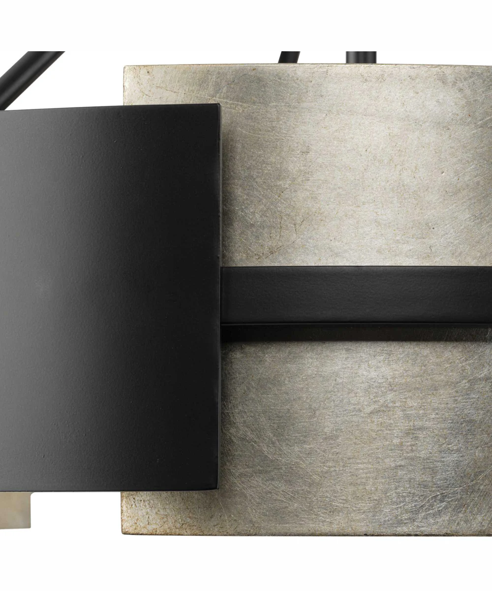 Lowery 5-Light Matte Black/Aged Silver Leaf Industrial Luxe Pendant Matte Black - Image 4