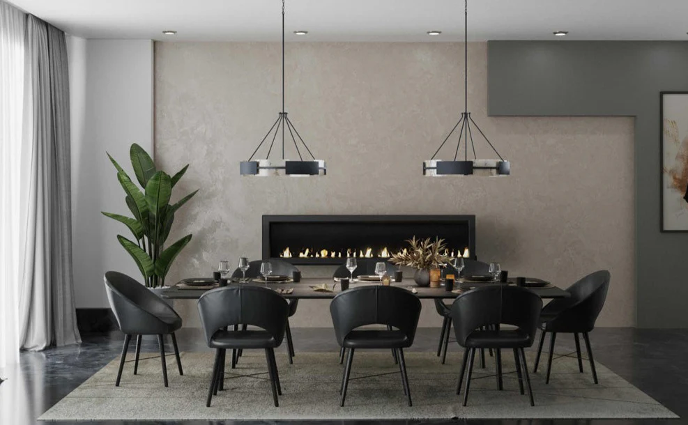 Lowery 6-Light Matte Black/Aged Silver Leaf Industrial Luxe Pendant Matte Black - Image 2