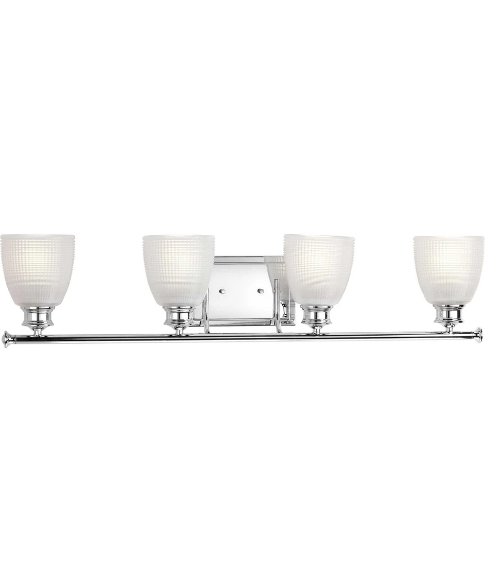 Lucky 4-Light White Prismatic Glass Coastal Bath Vanity Light Polished Chrome - Image 2
