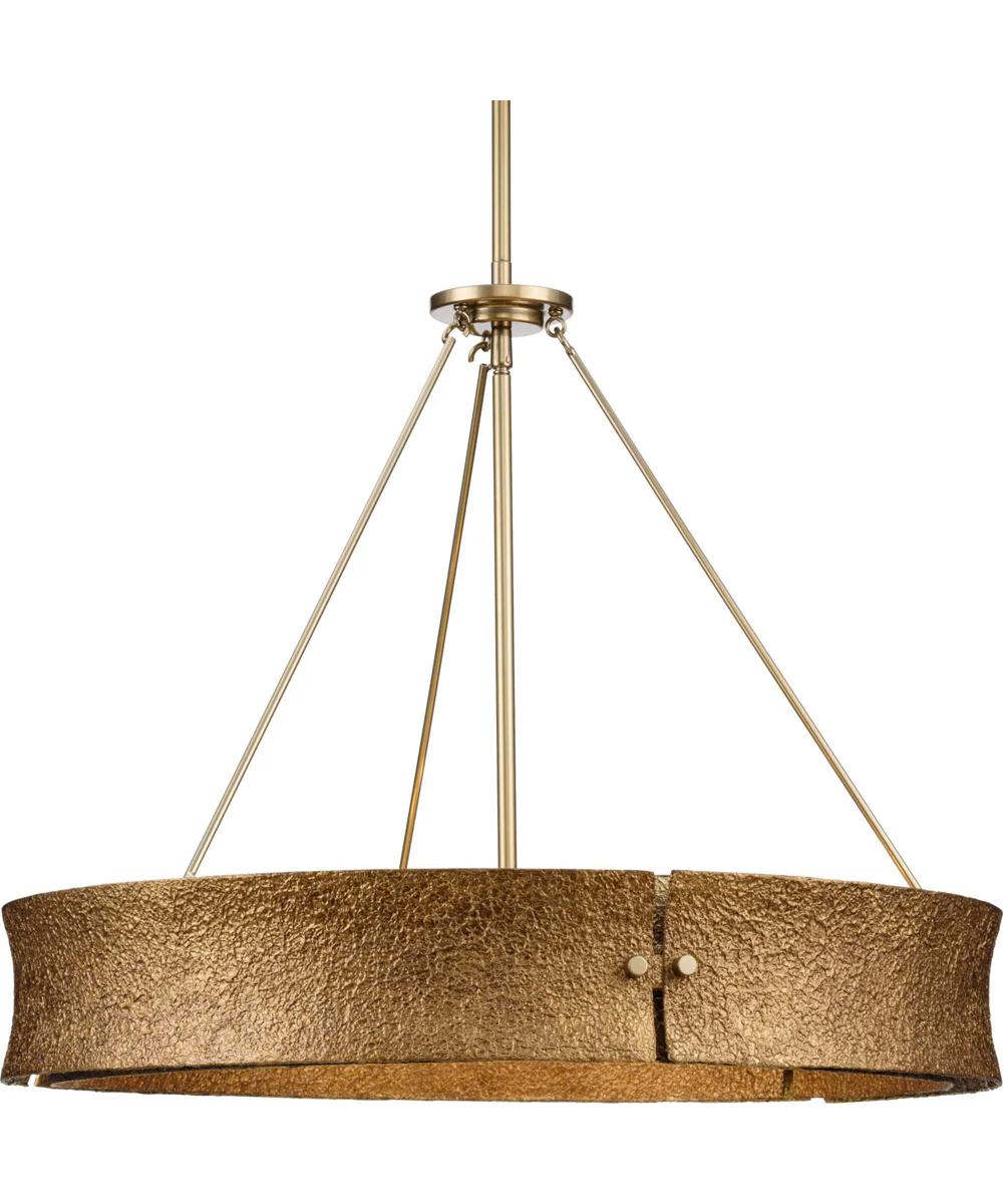 Lusail 5-Light Luxe Industrial Chandelier Soft Gold