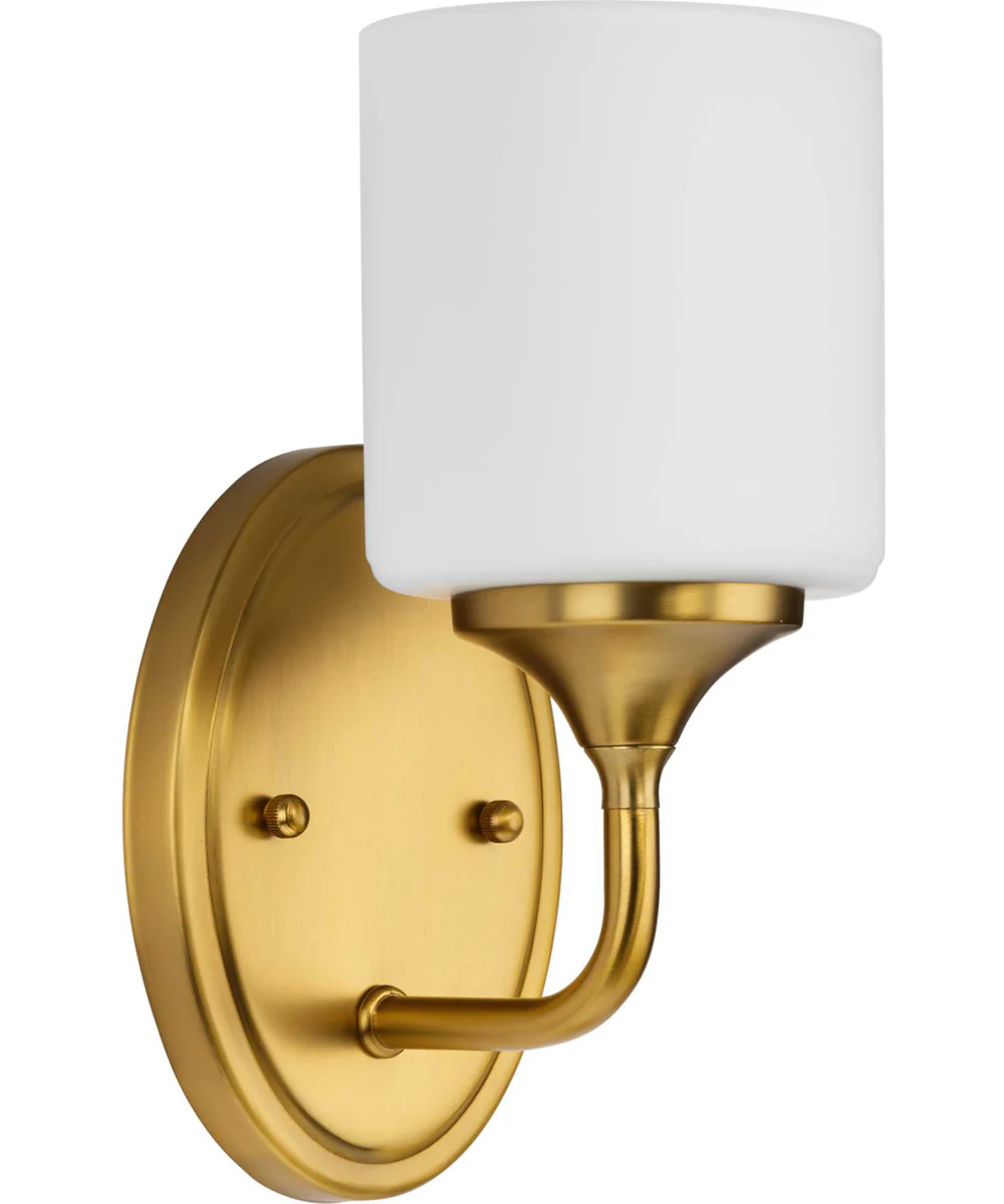 Lynzie 1-Light Etched Opal Glass Modern Bath Vanity Light Brushed Gold