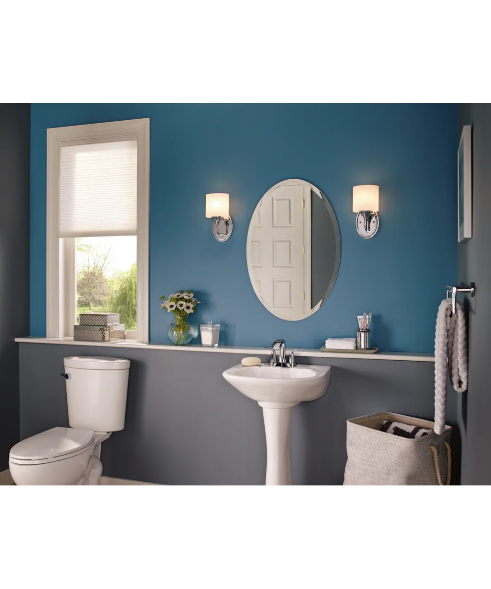 Lynzie 1-Light Etched Opal Glass Modern Bath Vanity Light Polished Chrome - Image 2
