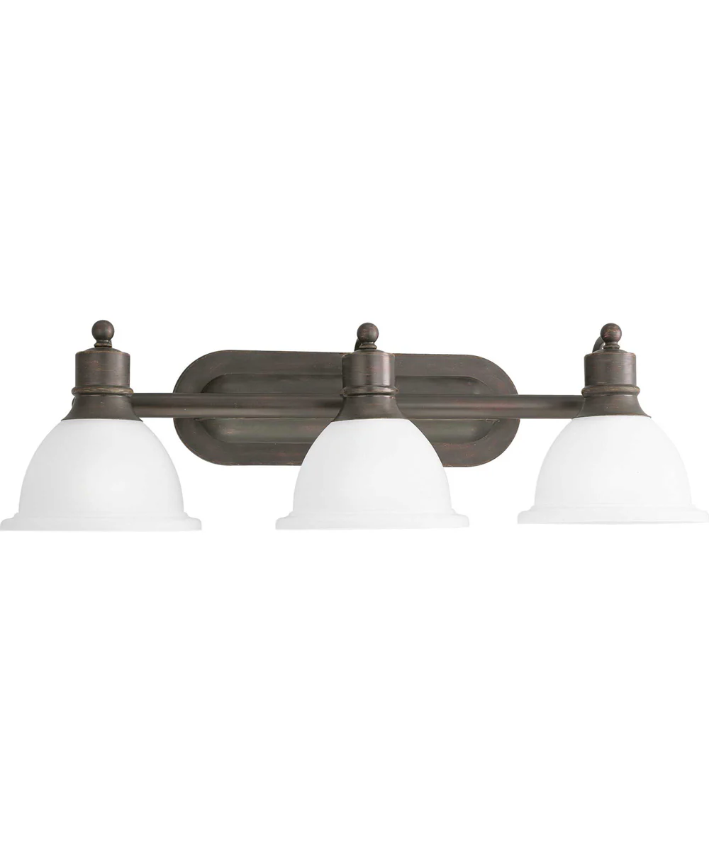 Madison 3-Light Etched Glass Traditional Bath Vanity Light Antique Bronze - Image 3