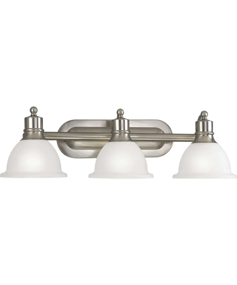 Madison 3-Light Etched Glass Traditional Bath Vanity Light Brushed Nickel - Image 5