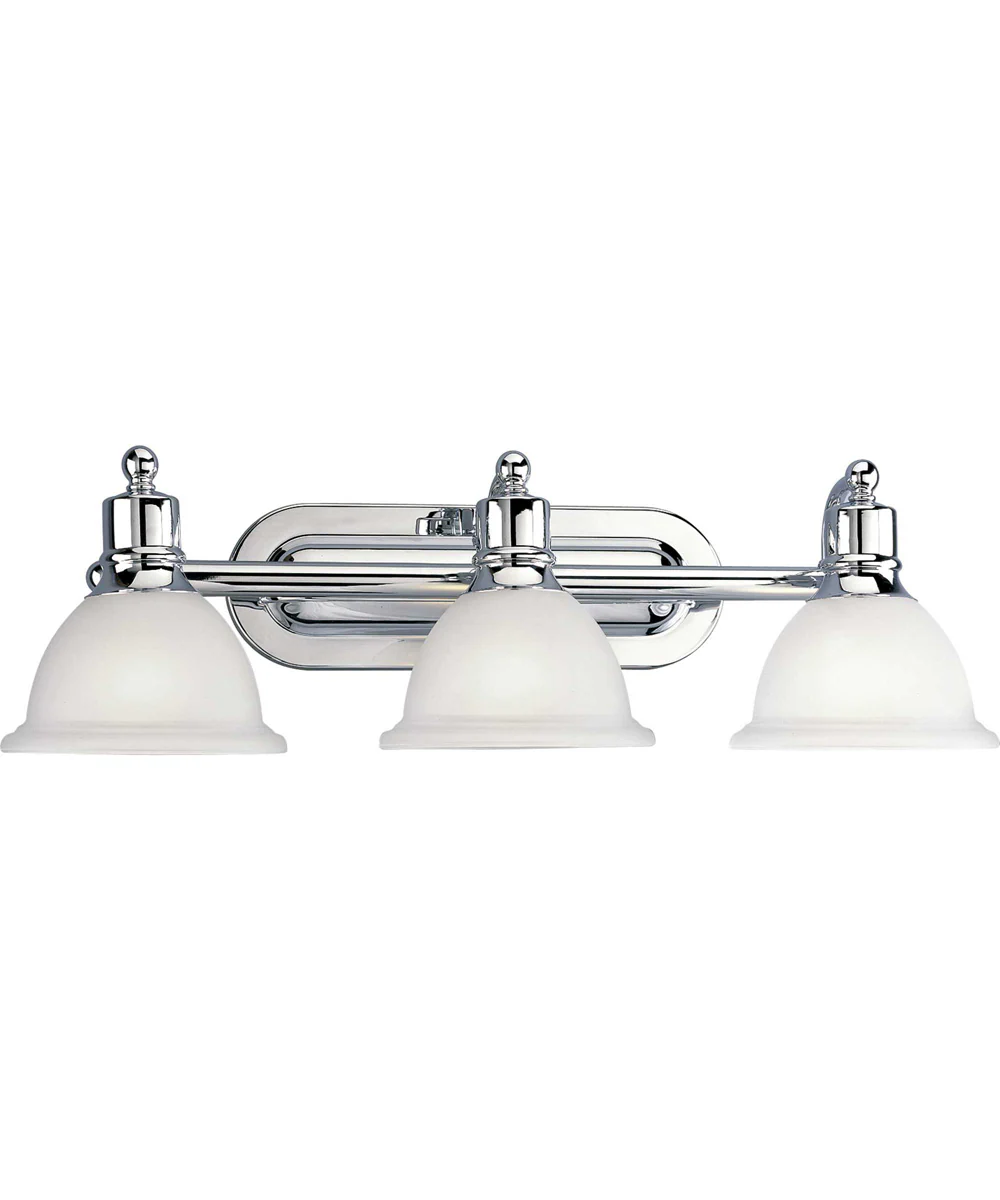Madison 3-Light Etched Glass Traditional Bath Vanity Light Polished Chrome - Image 6