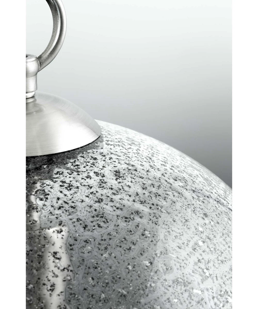 Malbec 1-Light Clear Textured Glass Global Pendant Light Brushed Nickel - Image 10