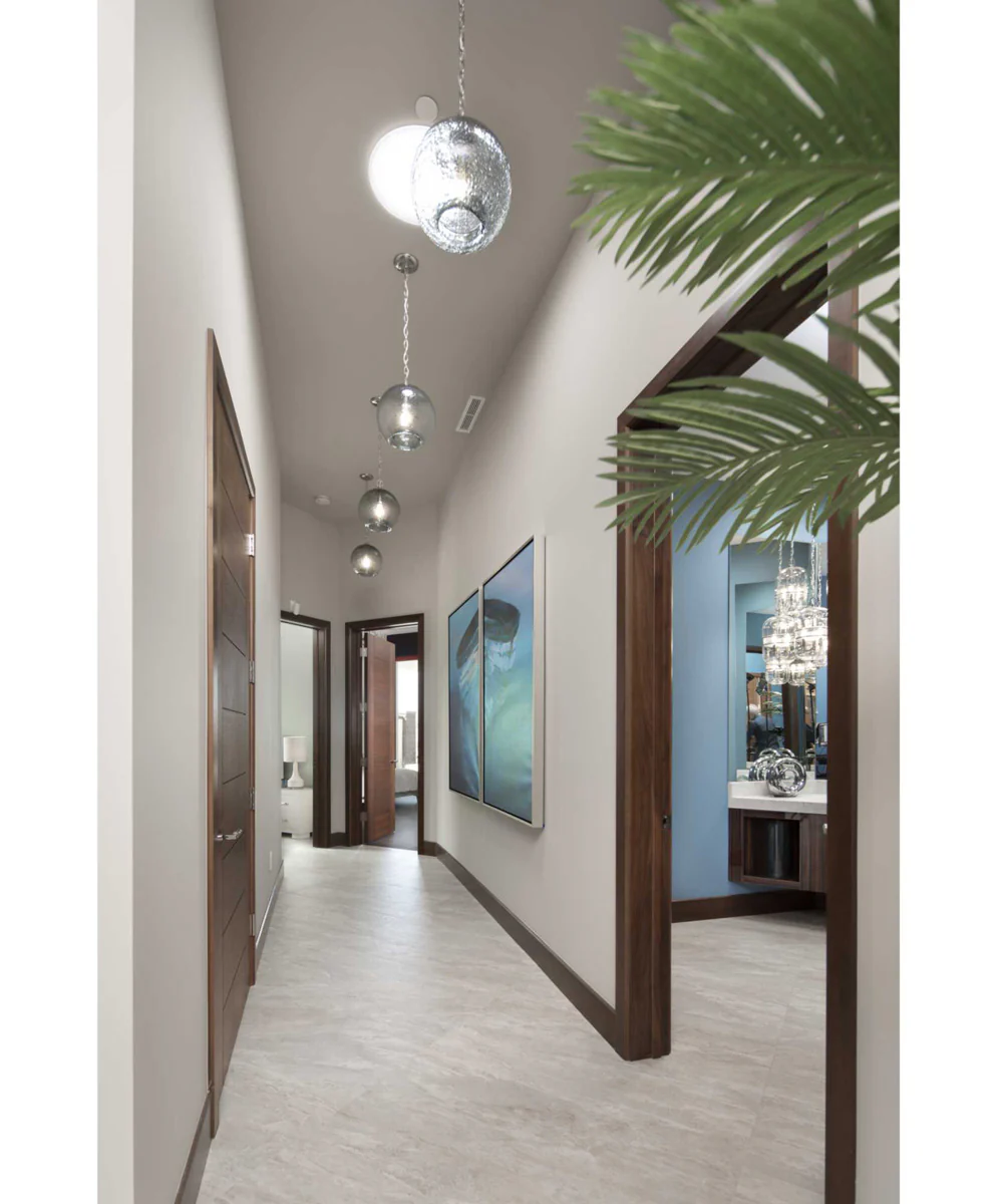 Malbec 1-Light Clear Textured Glass Global Pendant Light Brushed Nickel - Image 2