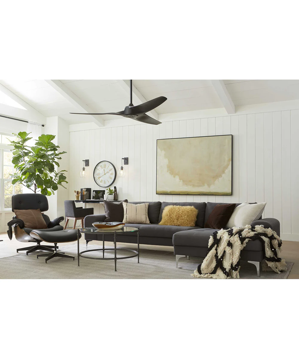 Manvel 60" Indoor/Outdoor 3-Blade DC Motor Transitional Ceiling Fan Grey Weathered Wood Matte Black - Image 2
