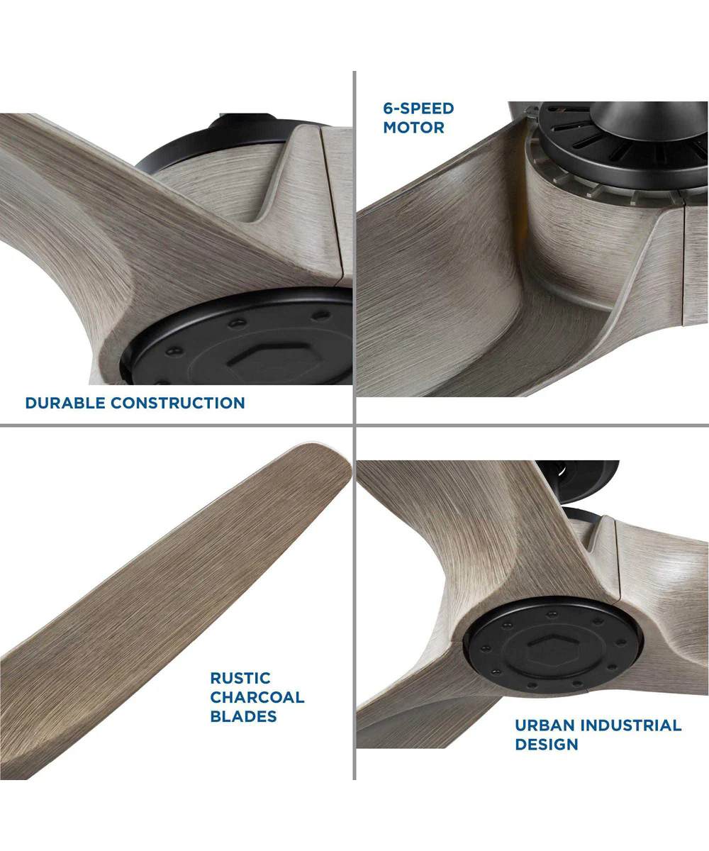 Manvel 60" Indoor/Outdoor 3-Blade DC Motor Transitional Ceiling Fan Grey Weathered Wood Matte Black - Image 5