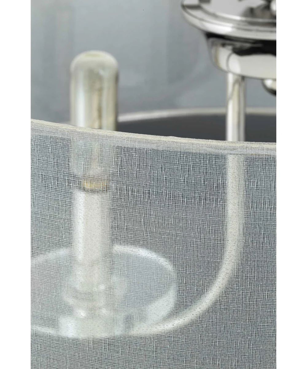 Marche 4-Light Grey Mylar Shade Luxe Pendant Light Polished Nickel - Image 5