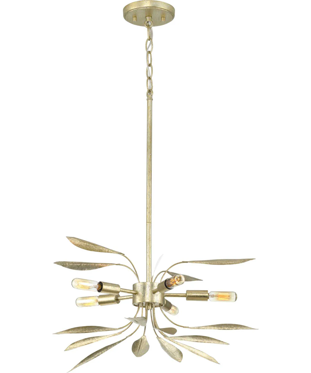 Mariposa 5-Light Convertible Semi-Flush Ceiling or Hanging Pendant Light Gilded Silver - Image 2
