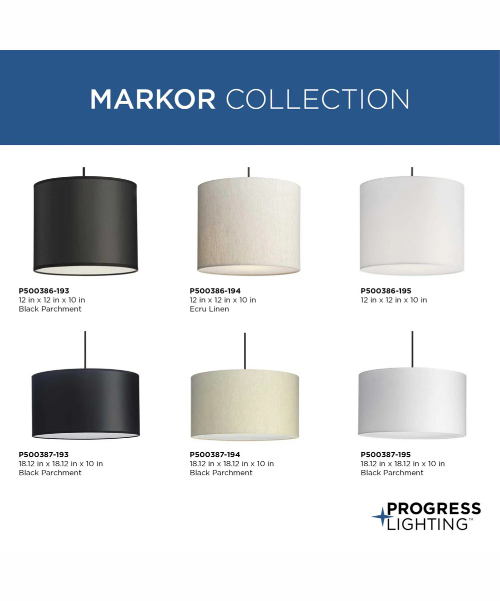 Markor 1-Light Ecru Linen Shade Transitional Pendant Brushed Nickel;Matte Black;Vintage Brass - Image 11