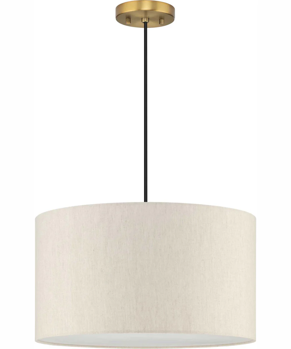 Markor 1-Light Ecru Linen Shade Transitional Pendant Brushed Nickel;Matte Black;Vintage Brass - Image 3