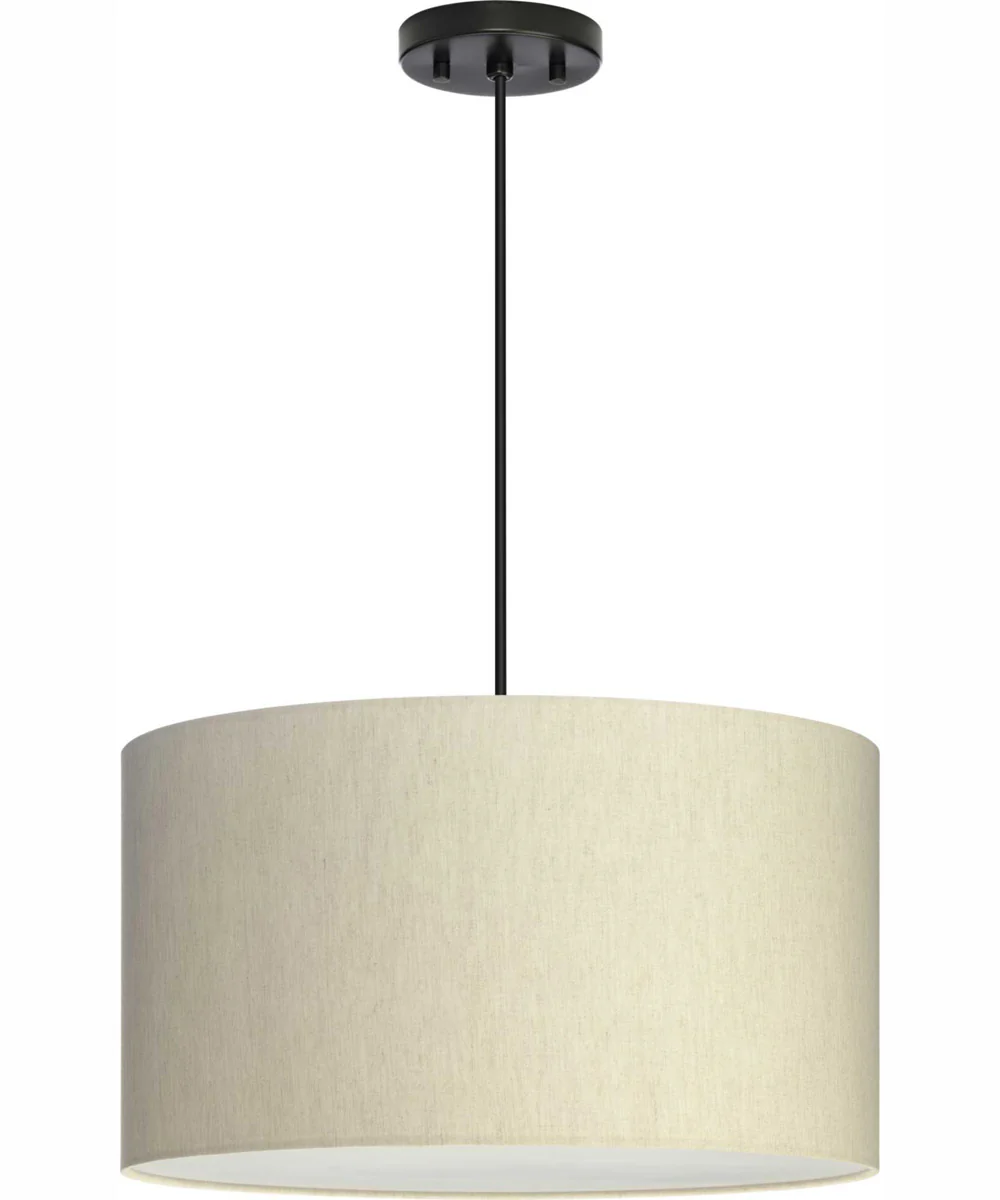 Markor 1-Light Ecru Linen Shade Transitional Pendant Brushed Nickel;Matte Black;Vintage Brass - Image 6