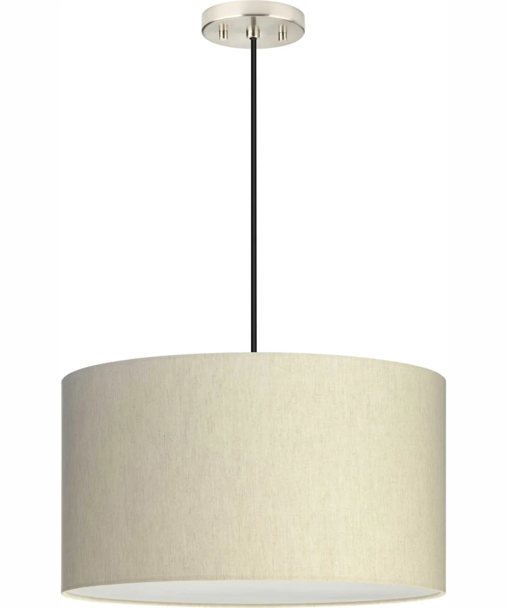 Markor 1-Light Ecru Linen Shade Transitional Pendant Brushed Nickel;Matte Black;Vintage Brass - Image 9