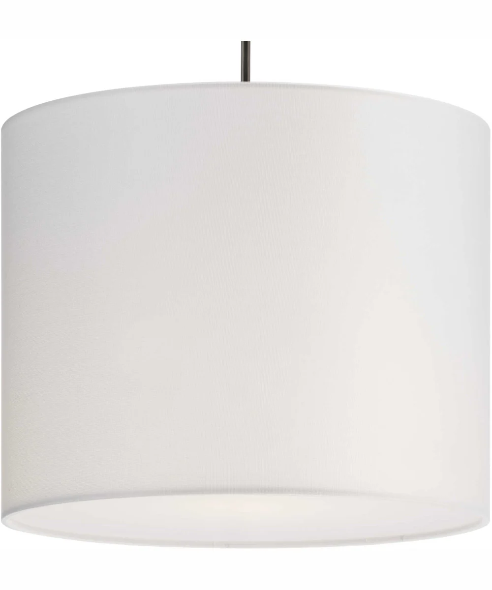Markor 1-Light White Linen Shade Transitional Pendant Brushed Nickel;Matte Black;Vintage Brass