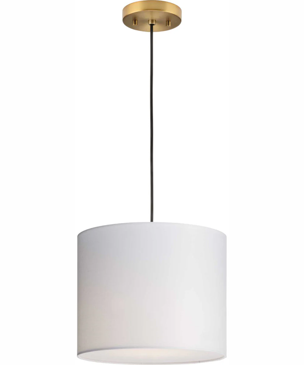 Markor 1-Light White Linen Shade Transitional Pendant Brushed Nickel;Matte Black;Vintage Brass - Image 3