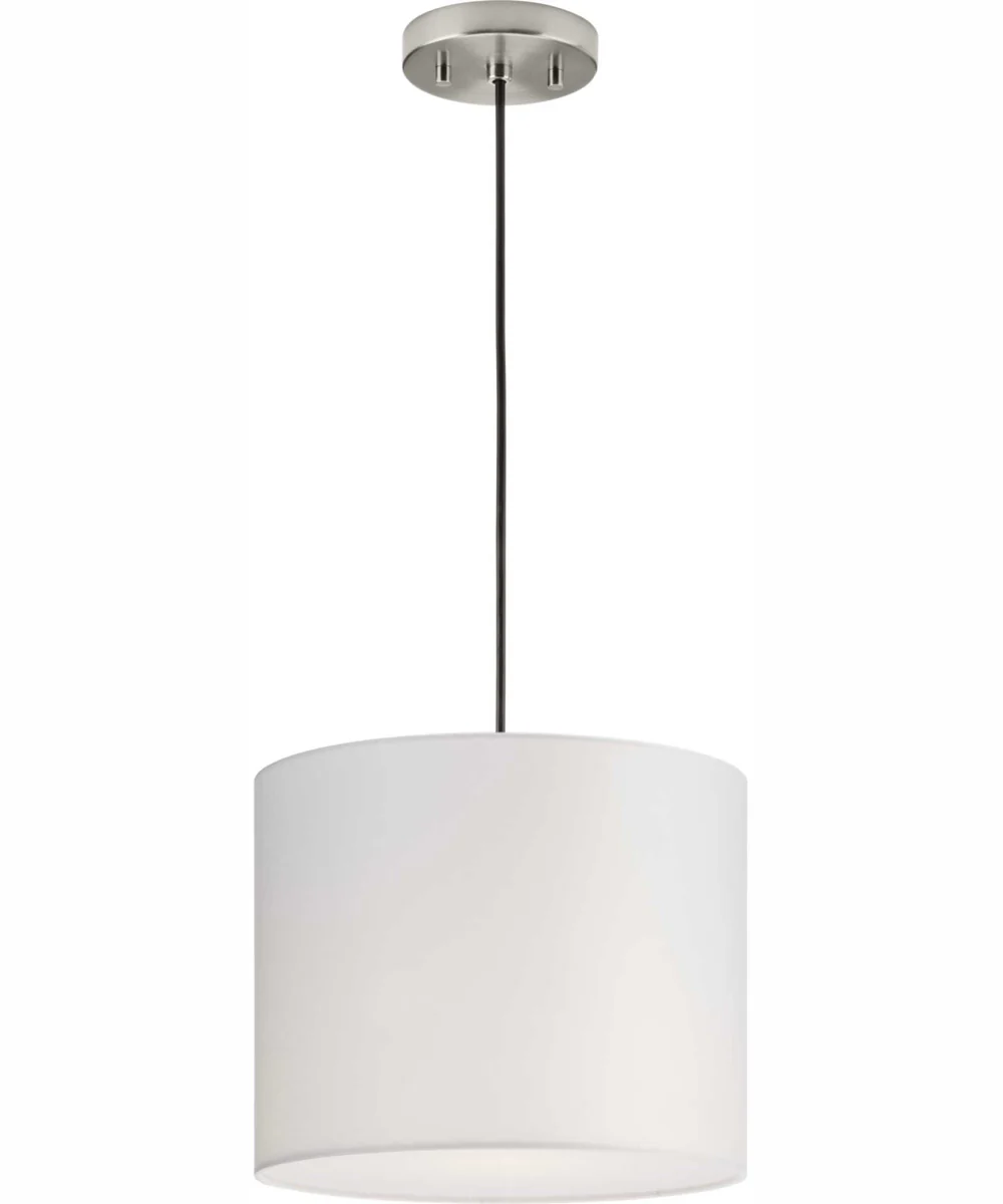 Markor 1-Light White Linen Shade Transitional Pendant Brushed Nickel;Matte Black;Vintage Brass - Image 7