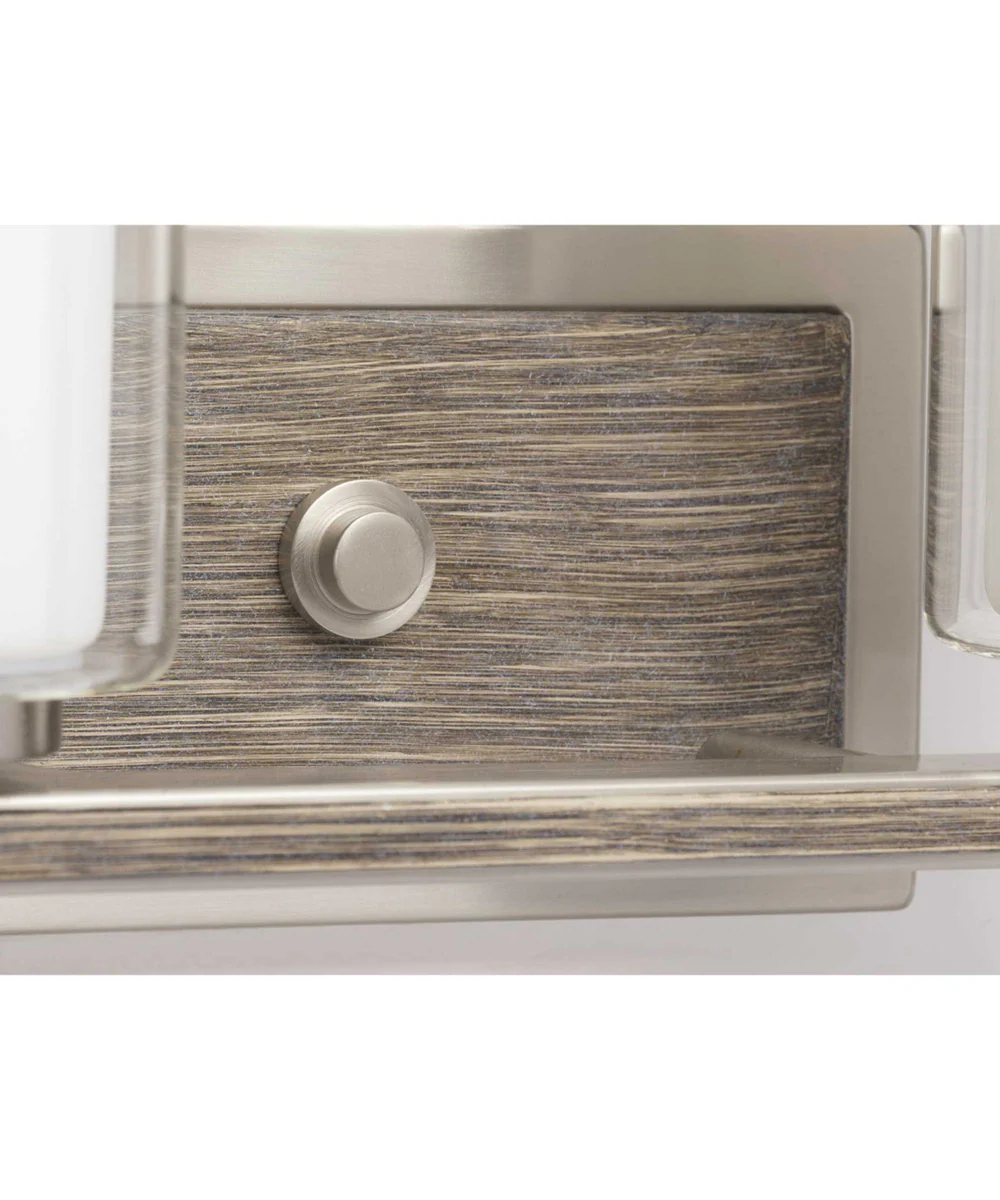 Mast 2-Light Clear Glass Coastal Bath Vanity Light Brushed Nickel - Image 6