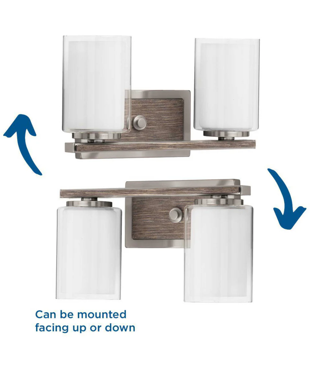 Mast 2-Light Clear Glass Coastal Bath Vanity Light Brushed Nickel - Image 8