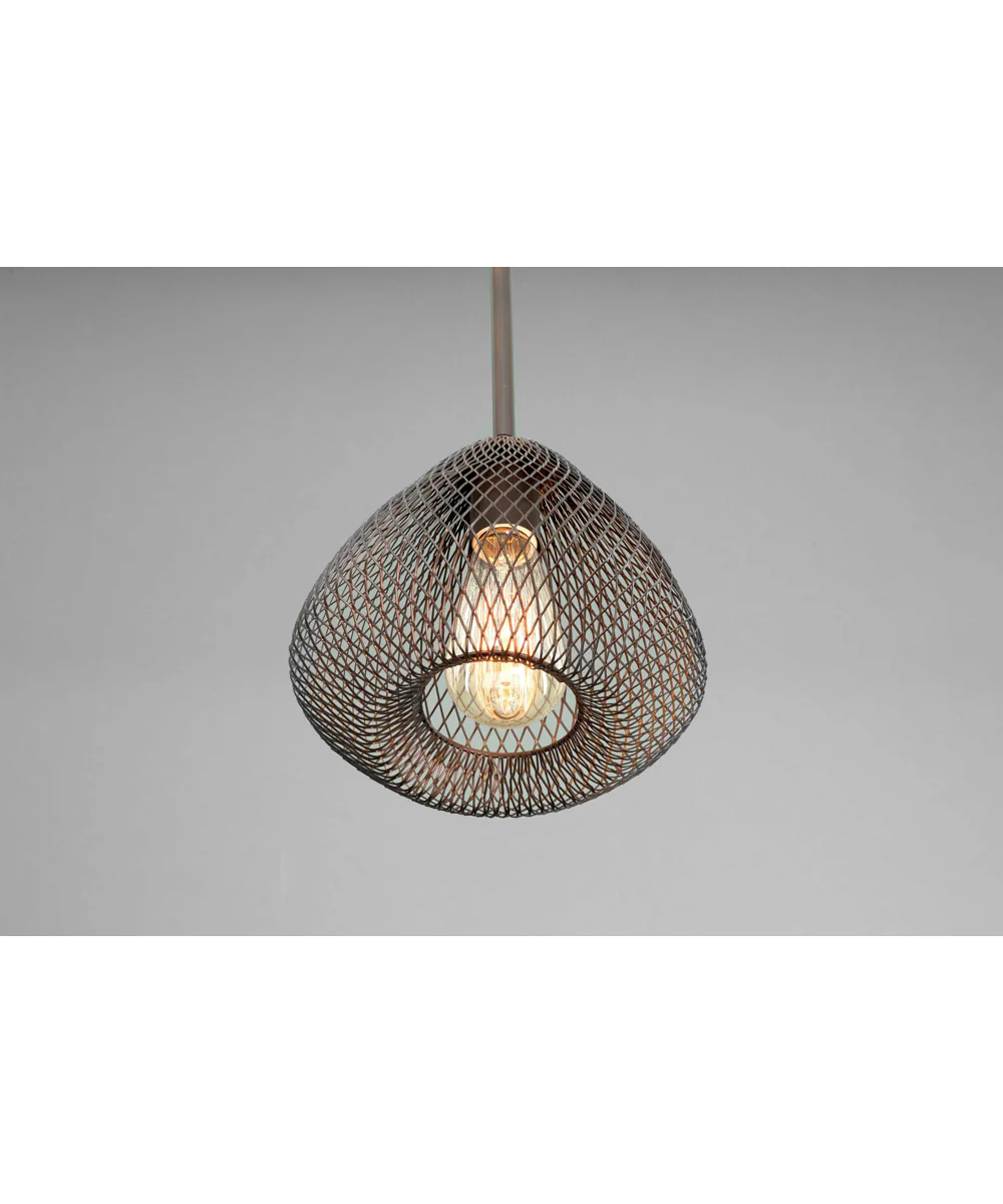 Mesh 1-Light Farmhouse Pendant Light Antique Bronze - Image 2