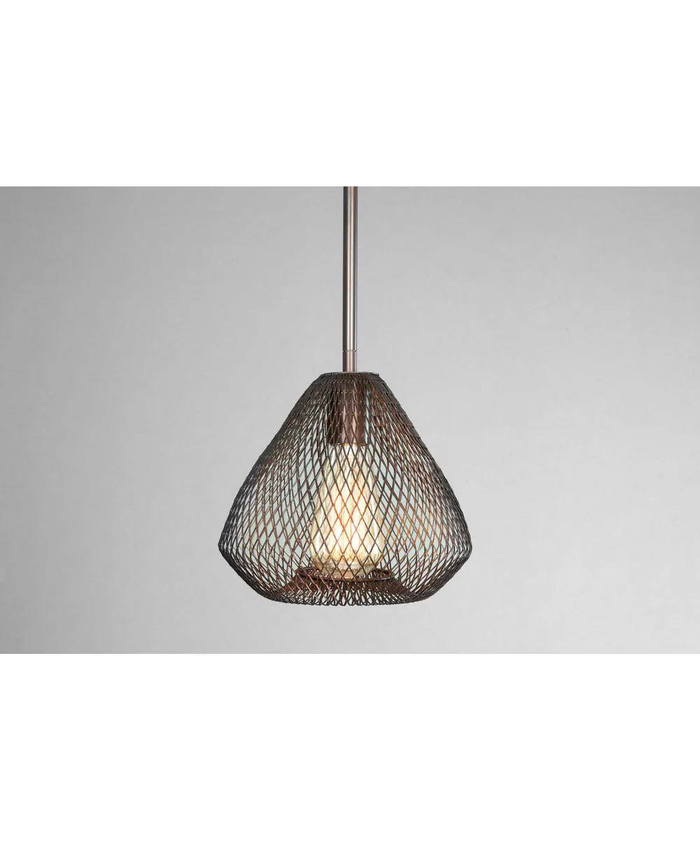 Mesh 1-Light Farmhouse Pendant Light Antique Bronze - Image 4