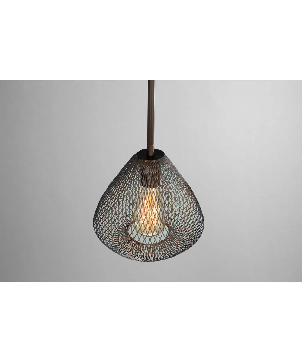 Mesh 1-Light Farmhouse Pendant Light Antique Bronze - Image 6