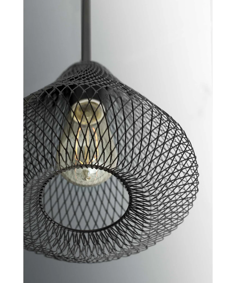Mesh 1-Light Farmhouse Pendant Light Antique Bronze - Image 4
