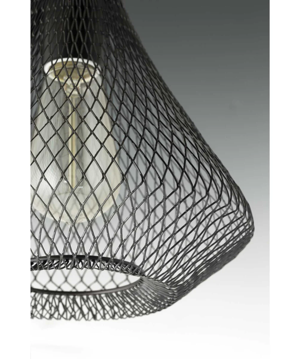 Mesh 1-Light Farmhouse Pendant Light Antique Bronze - Image 5