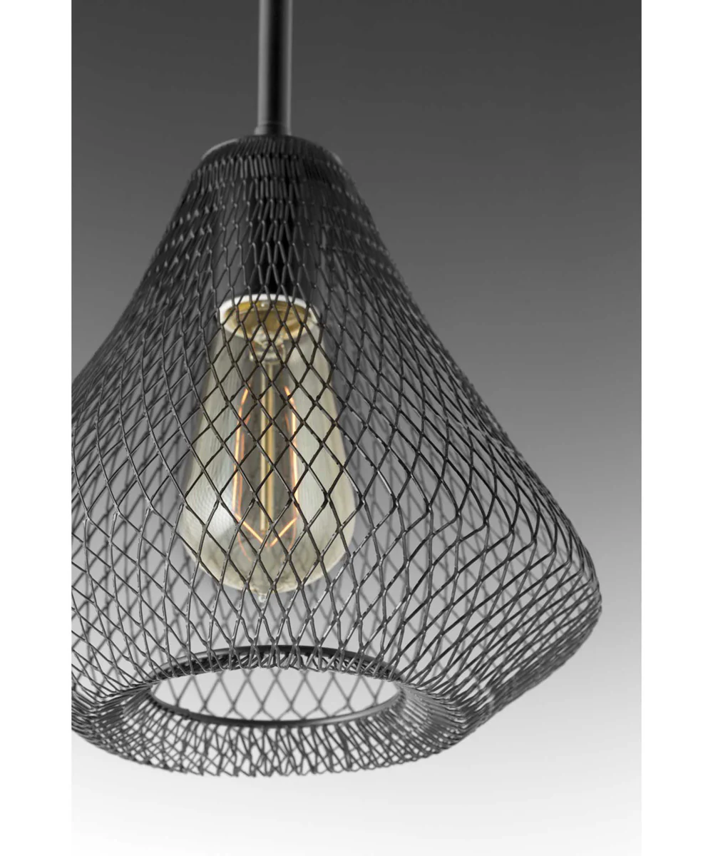 Mesh 1-Light Farmhouse Pendant Light Antique Bronze - Image 6