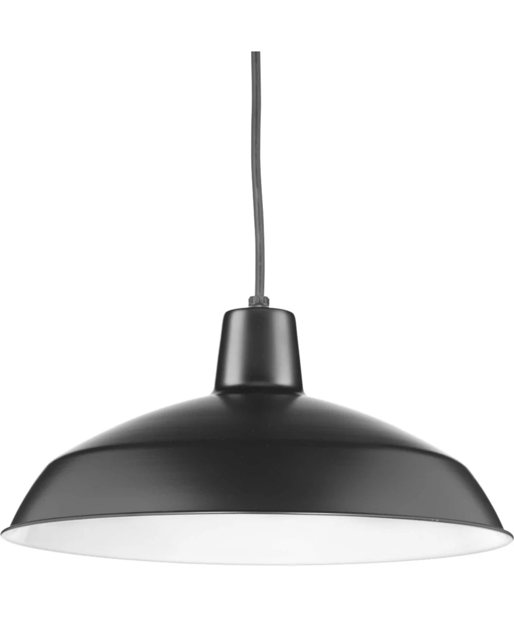 Metal Shade 1-Light Spun Metal Shade Farmhouse Pendant Light Matte Black - Image 2