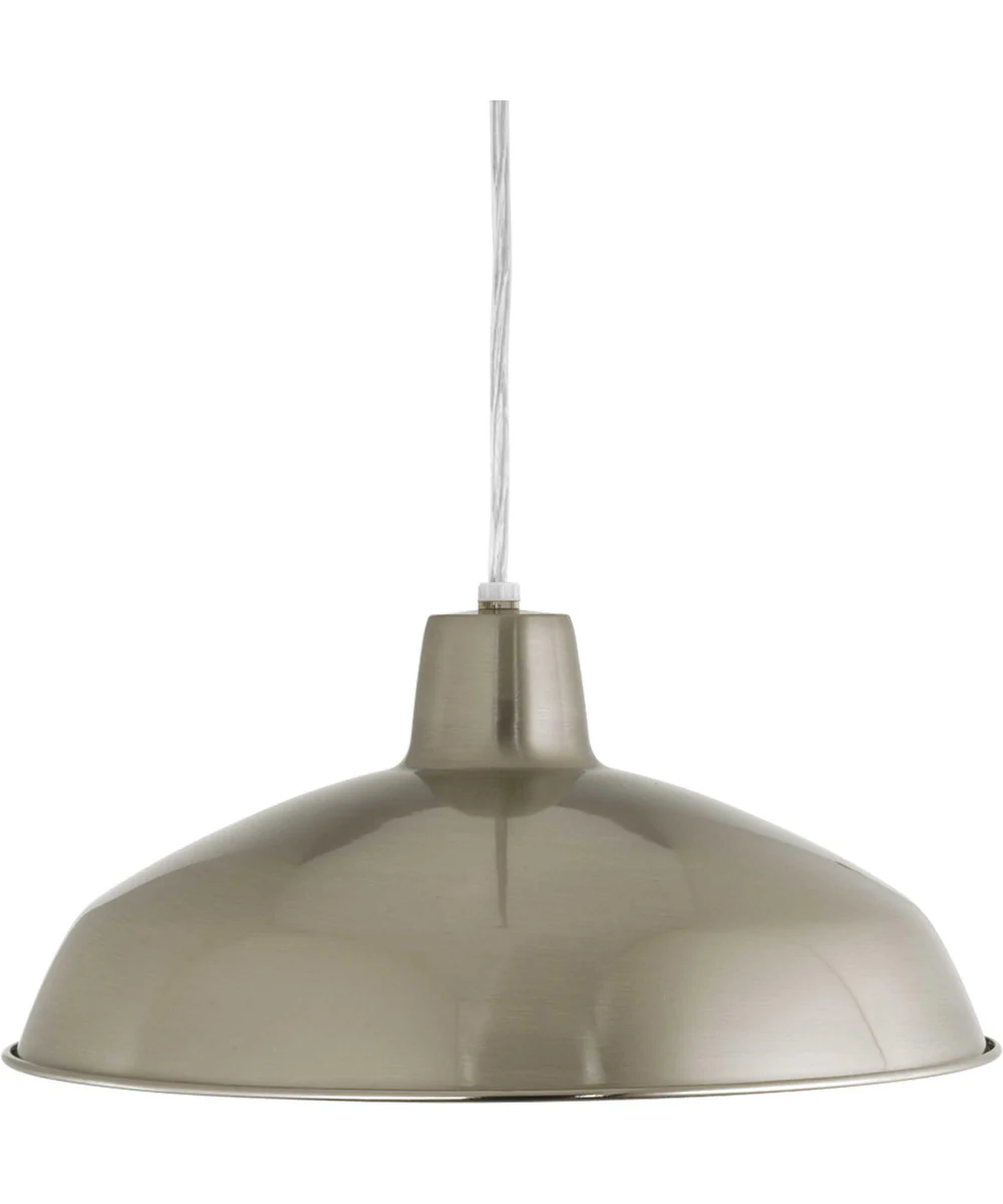 Metal Shade LED Spun Metal Shade Farmhouse Pendant Light Brushed Nickel