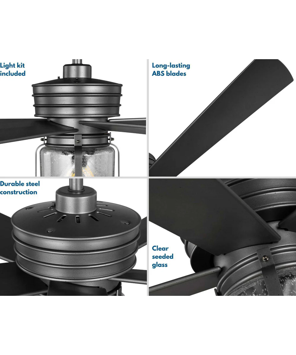 Midvale 5-Blade 56" Indoor/Outdoor Coastal Ceiling Fan Blistered Iron - Image 10