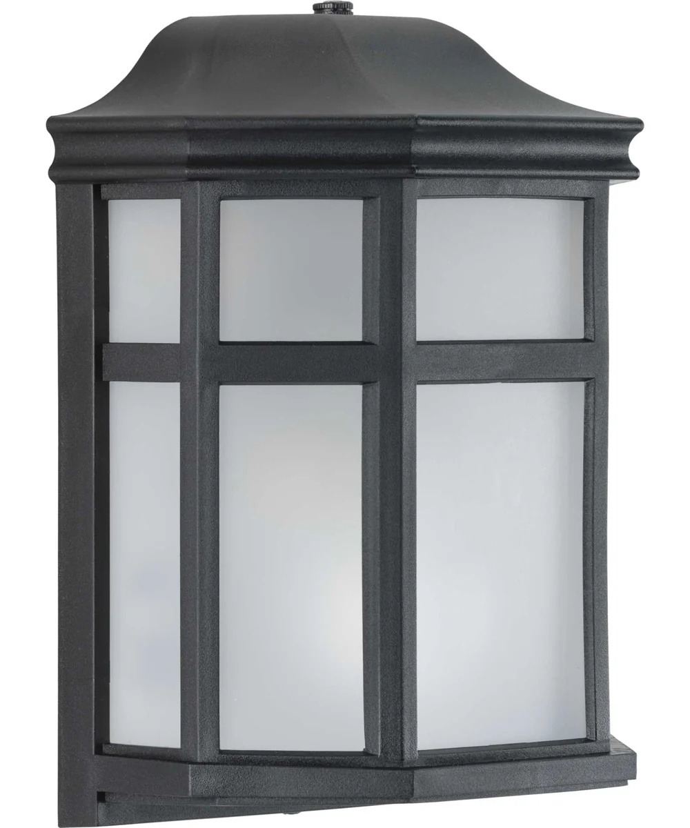 Milford Non-Metallic Lantern  1-Light Frosted Shade Traditional Outdoor Wall Lantern Light Textured Black - Image 2