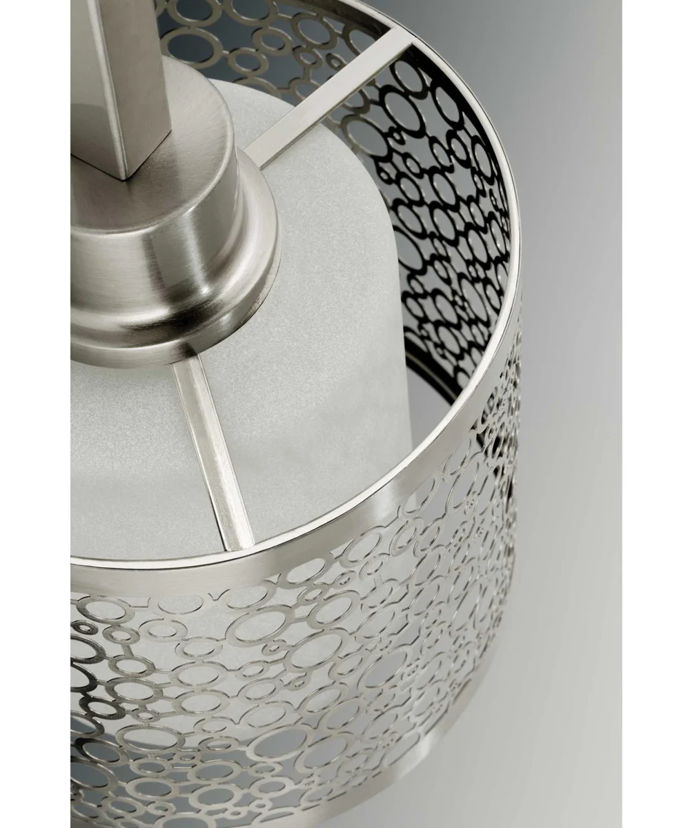 Mingle 1-Light Etched Parchment Glass Global Mini-Pendant Light Brushed Nickel - Image 4