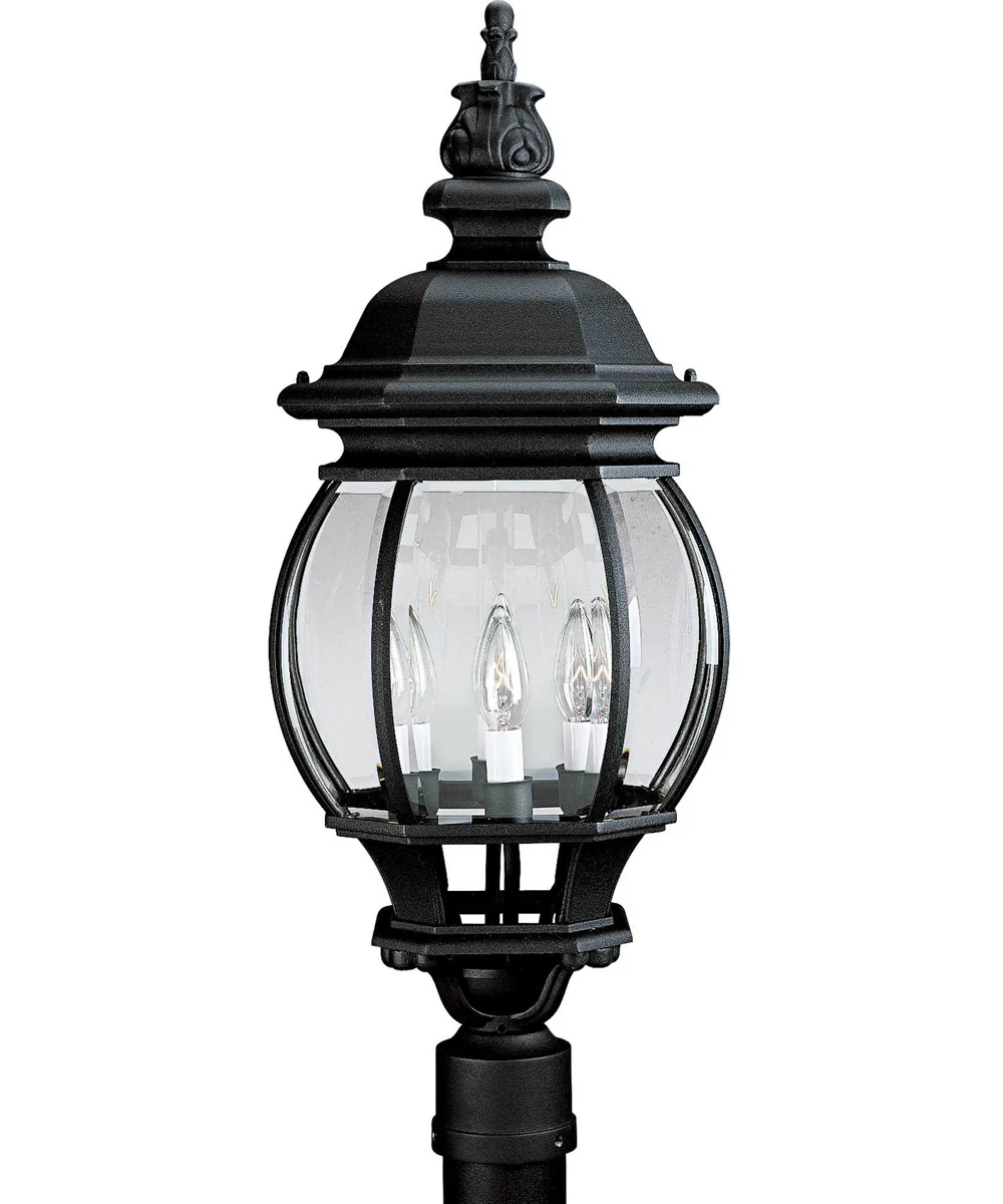 Onion Lantern 4-Light Post Lantern Textured Black
