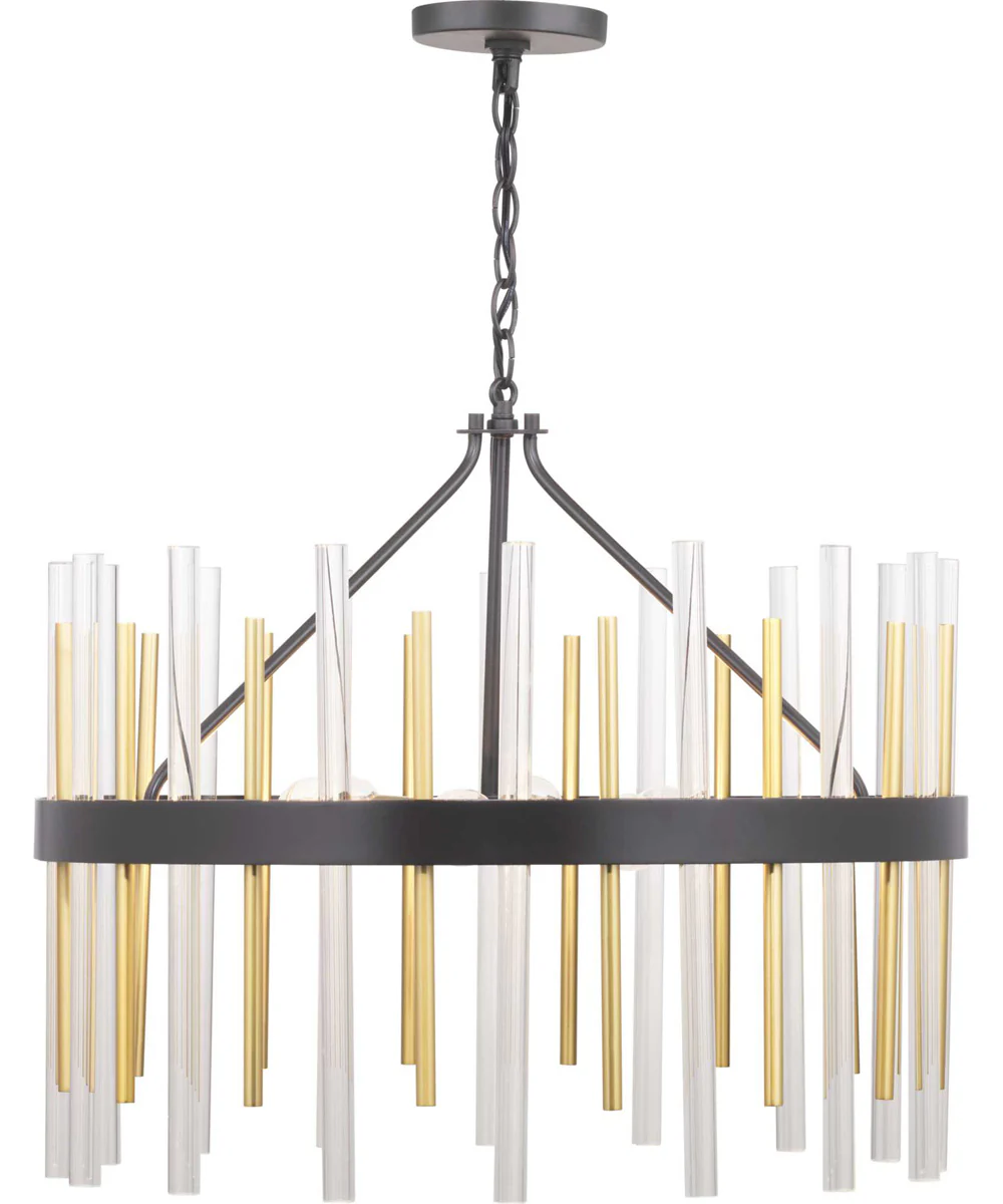 Orrizo 6-Light Clear Glass Luxe Chandelier Light Matte Black - Image 10