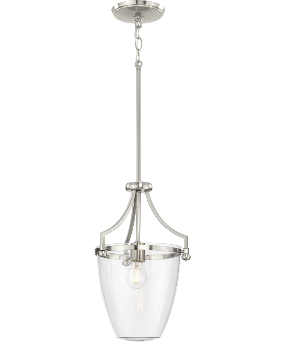 Parkhurst 1-Light New Traditional Clear Glass Mini-Pendant Light Brushed Nickel - Image 2