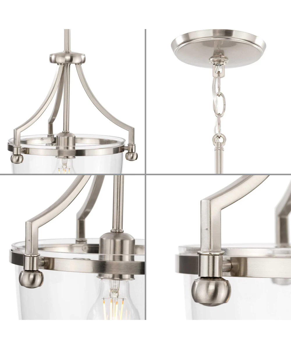 Parkhurst 1-Light New Traditional Clear Glass Mini-Pendant Light Brushed Nickel - Image 4