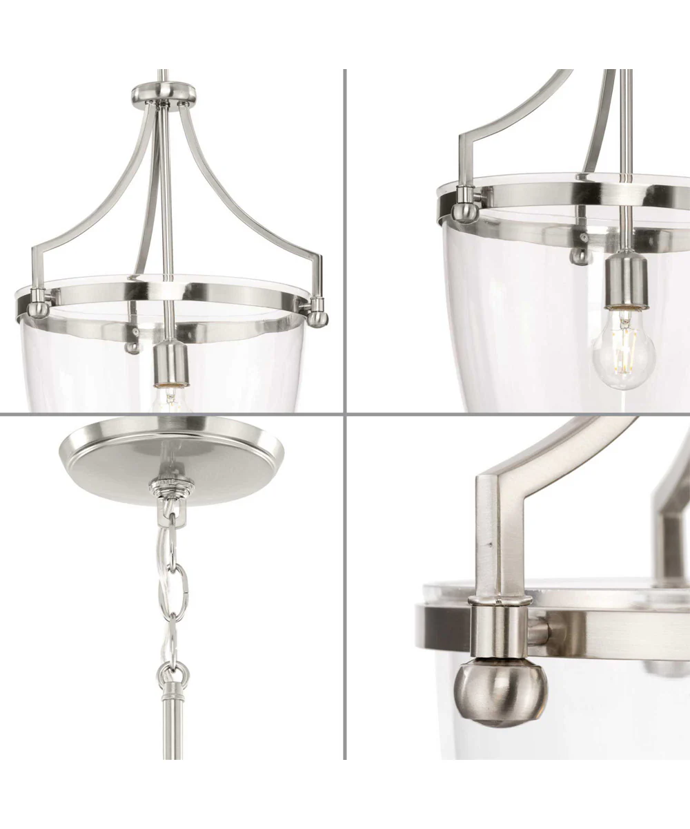 Parkhurst 1-Light New Traditional Clear Glass Pendant Light Brushed Nickel - Image 3