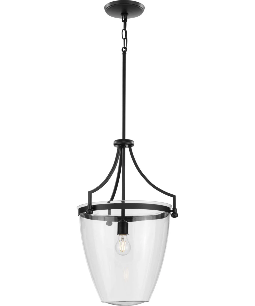 Parkhurst 1-Light New Traditional Clear Glass Pendant Light Matte Black - Image 3