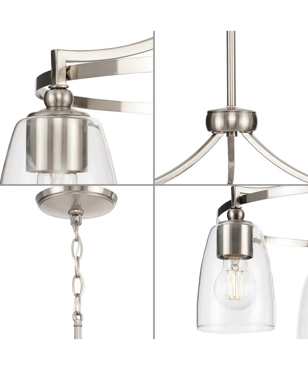 Parkhurst 3-Light New Traditional Clear Glass Chandelier Light Brushed Nickel - Image 4