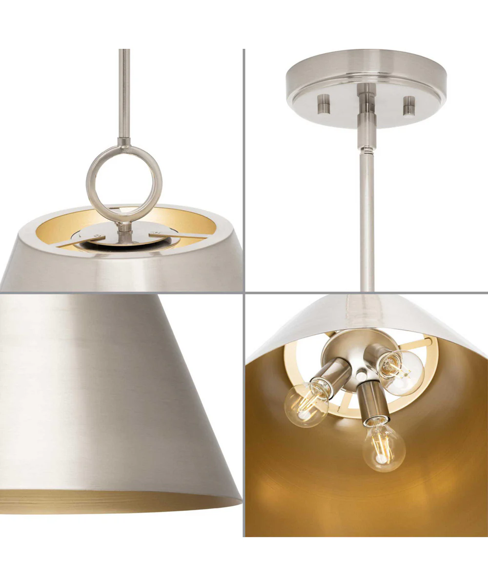 Parkhurst 3-Light New Traditional Metal Pendant Light Brushed Nickel - Image 3